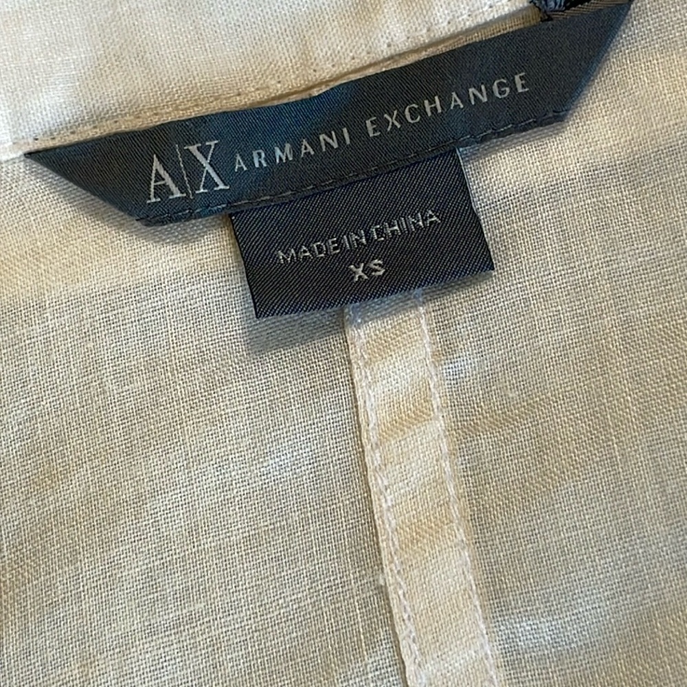 A/X Armani Exchange NWOT Button Front Tuxedo Bib Blouse - Picture 7 of 8